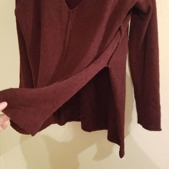 Lush Maroon large L tunic sweater pullover knit - Picture 3 of 7